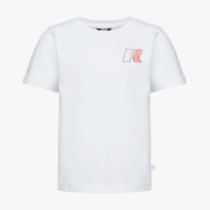 K-way T-shirt ragazzo manica corta bianca con logo laterale