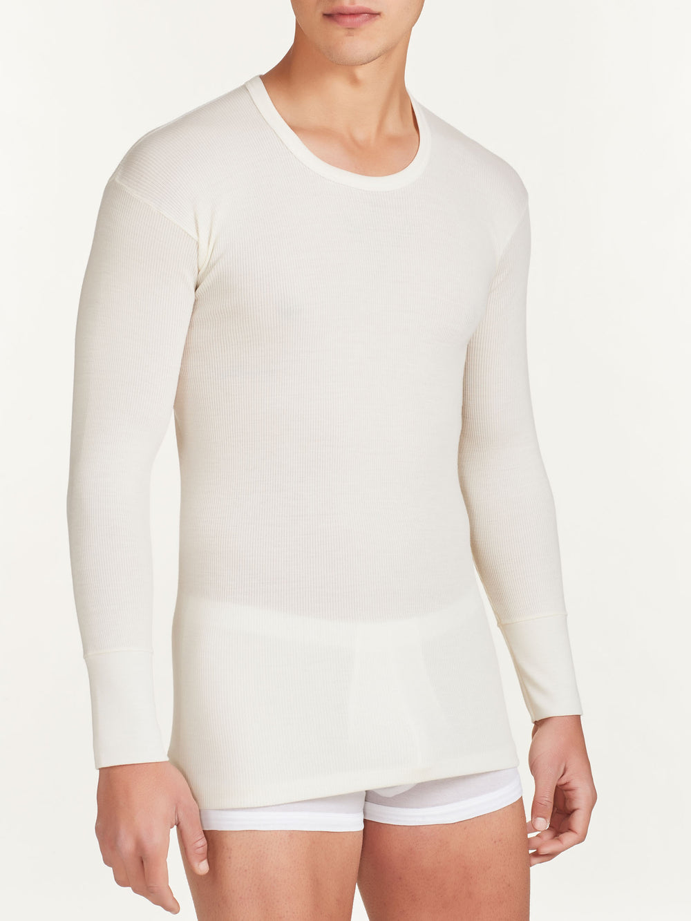 Maglia uomo marca Ragno serie Merino strong in costina 2X1 modello girocollo a maniche lunghe in pura lana merino - immagine 2