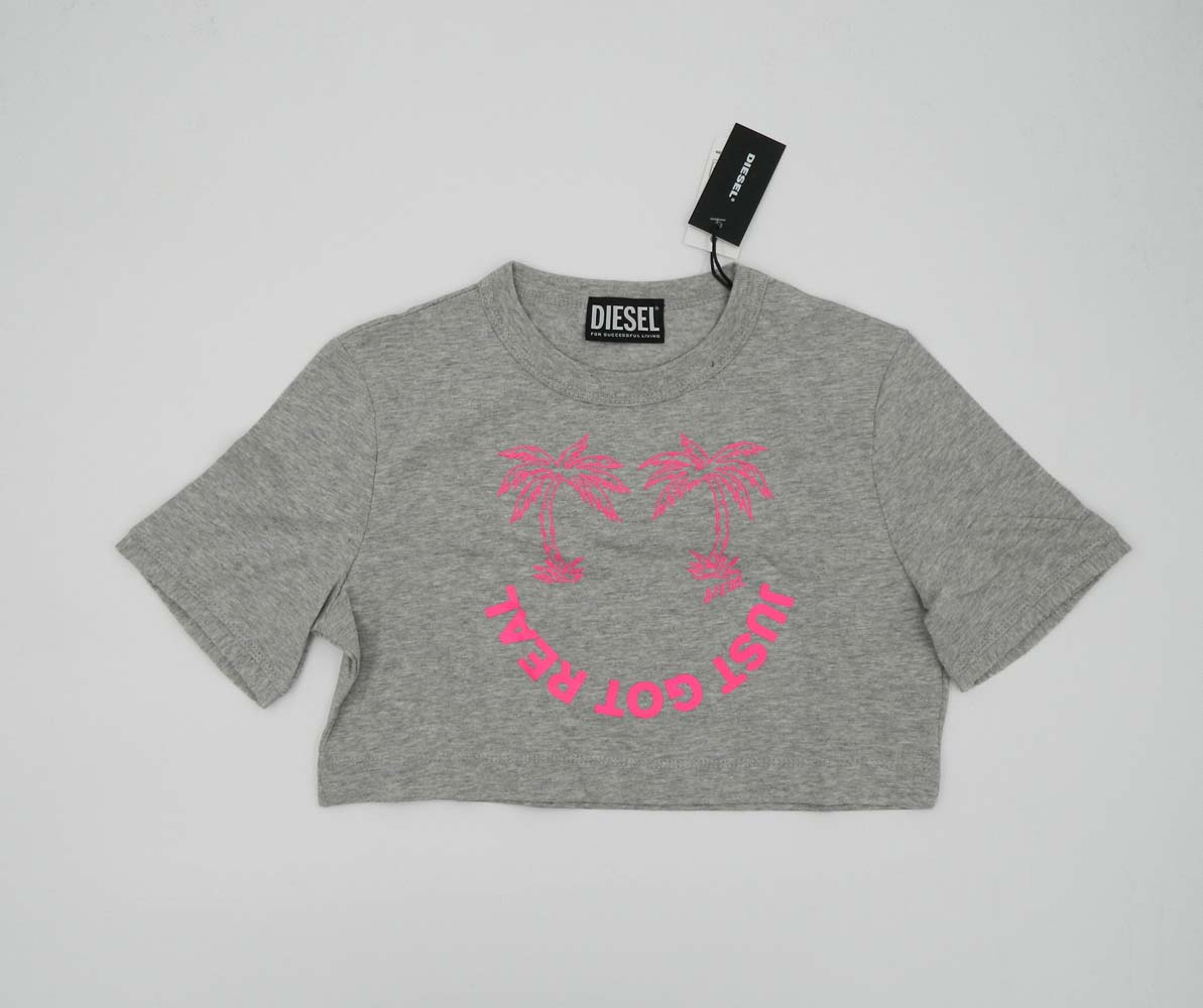 Diesel T-shirt manica corta con stampa fucsia - immagine 2