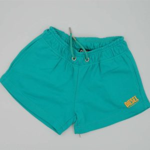 Diesel Pantoloncino turchese garzato logo laterale