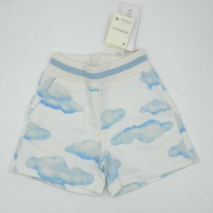 Monnalisa Pantaloncino panna con nuvolette celesti