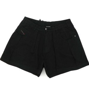 Diesel Pantalone in cotone nero gamba larga