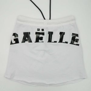 GAeLLE Gonna bianca con logo GAeLLE nero posteriore