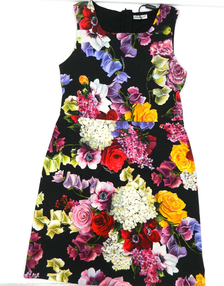 Dolce&Gabbana Abito Dolce&Gabbana fondo nero fiorato - immagine 2