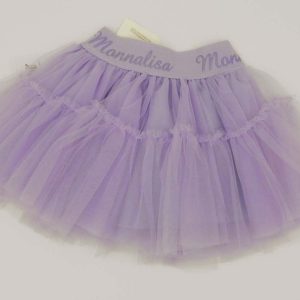 Monnalisa Gonna in tulle seta glicine con elastico