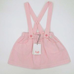 il Gufo Salopette rigata rosa