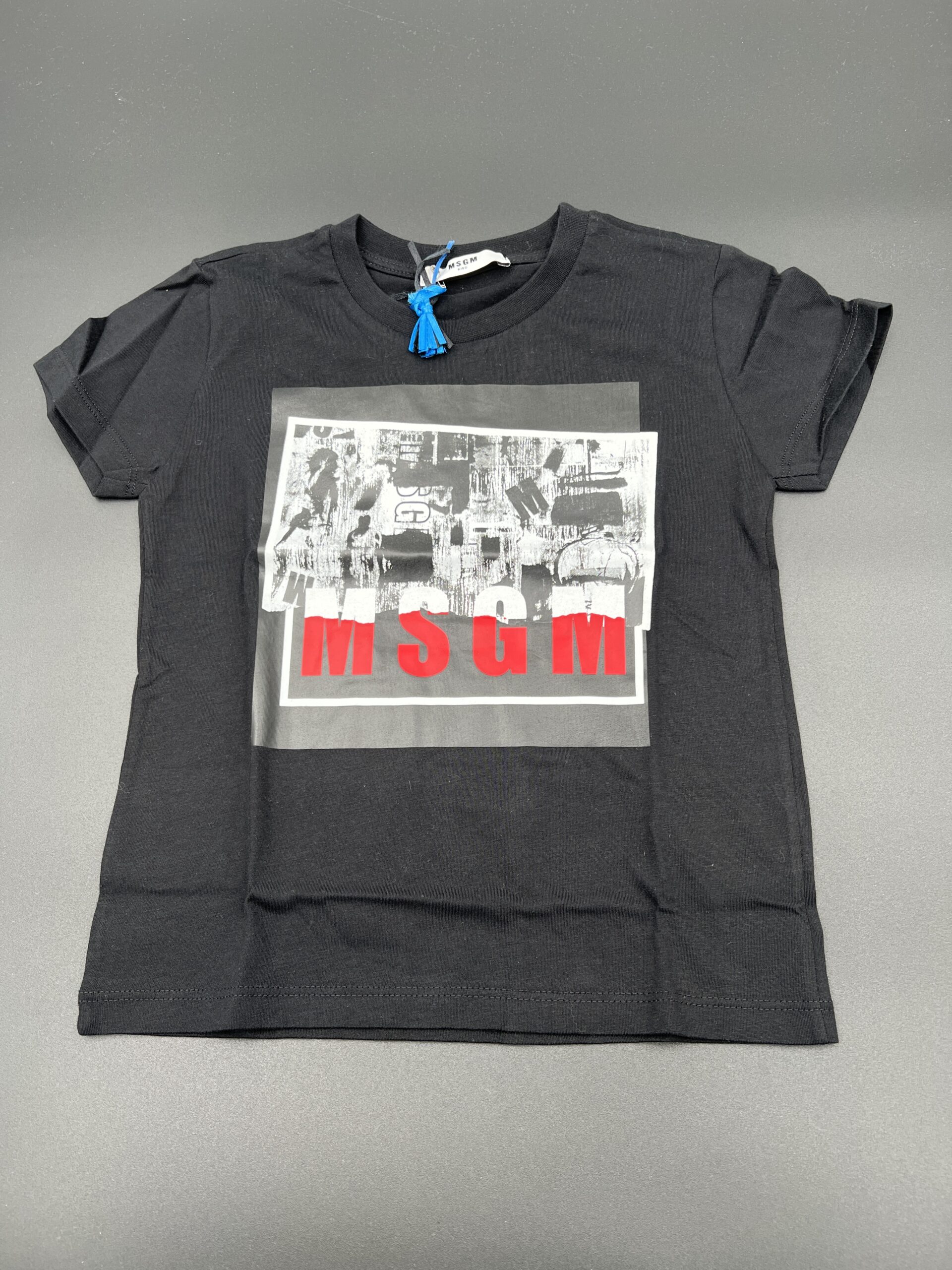 MSGM T-shirt nera multistampa centrale