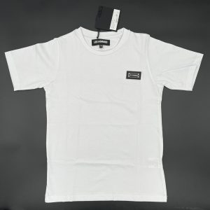 Les Hommes T-shirt metal plaquet white