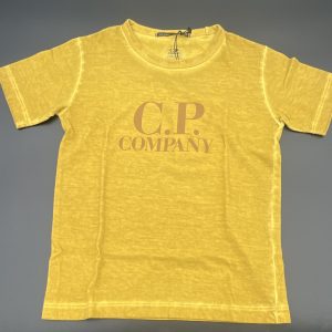 C.P. COMPANY T-shirt manica corta senape con stampa