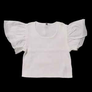 Manila Grace T-Shirt cropped ragazza, col. latte