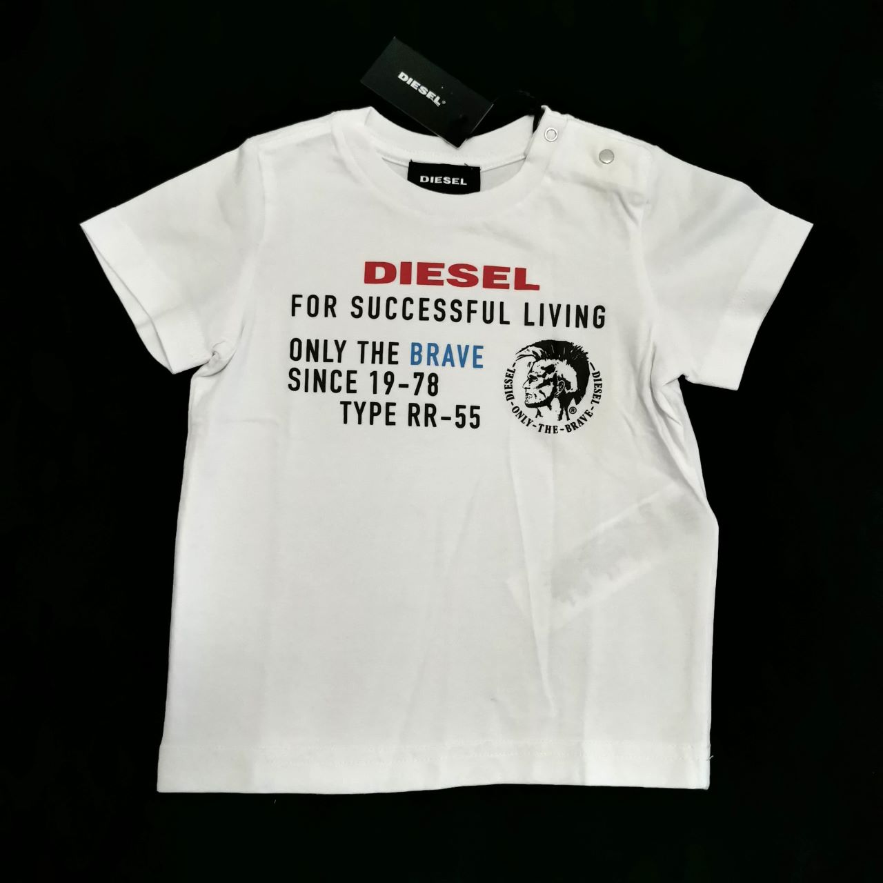 Diesel T-Shirt mezza manica bianca con testo e logo centrale - immagine 2