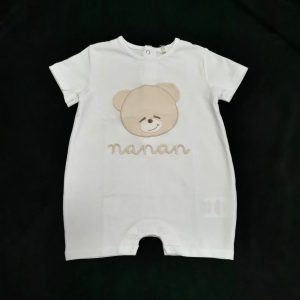 Nanan Pagliaccetto estivo girocollo con orsetto centrale e logo Nanan