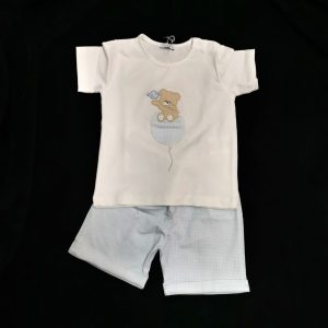 Nanan Completo neonato t-shirt girocollo e pantaloncino scozzese