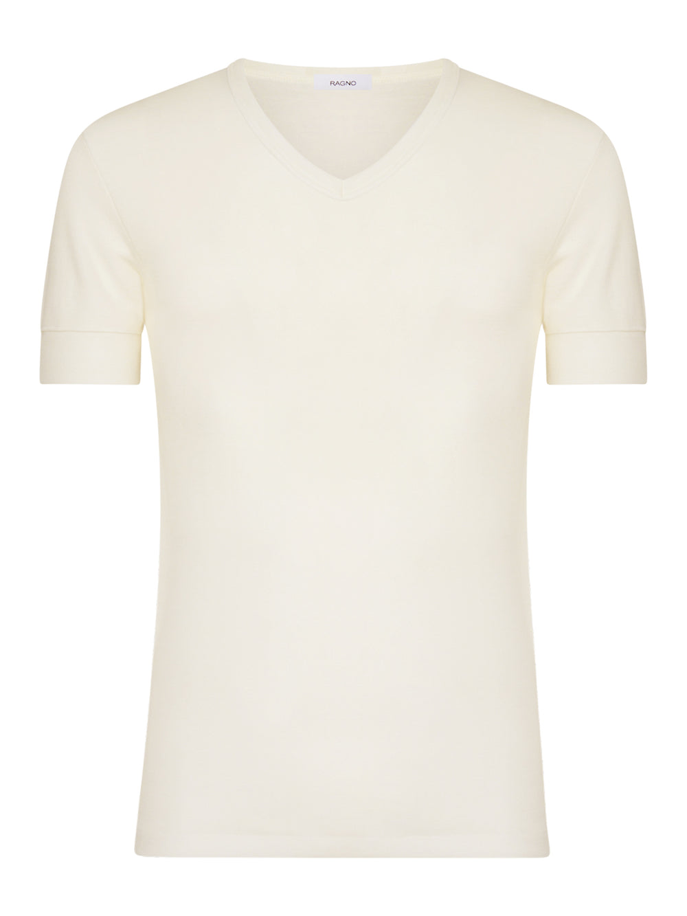 Maglia uomo marca Ragno serie Sintonia modello scollo a V mezza manica in lana e cotone - immagine 5