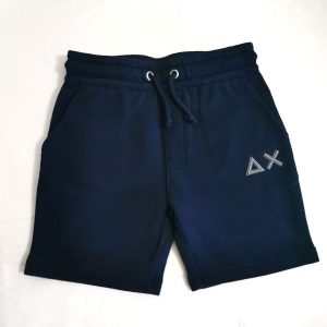 Sun68 Bermuda 4 tasche in felpa garzata, colore Navy blue