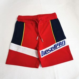 Diesel Bermuda rosso con bande laterali blu