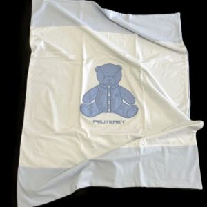 Peuterey Copertina neonato Peuterey bianco/celeste, con bottoncini sull’orsetto