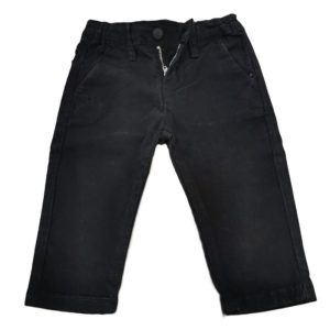 Daniele Alessandrini Pantalone in cotone di jeans nero, tasche america, girovita regolabile