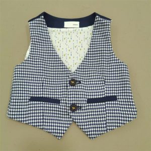 Siviglia Gilet neonato, doppio tessuto, bianco e blu