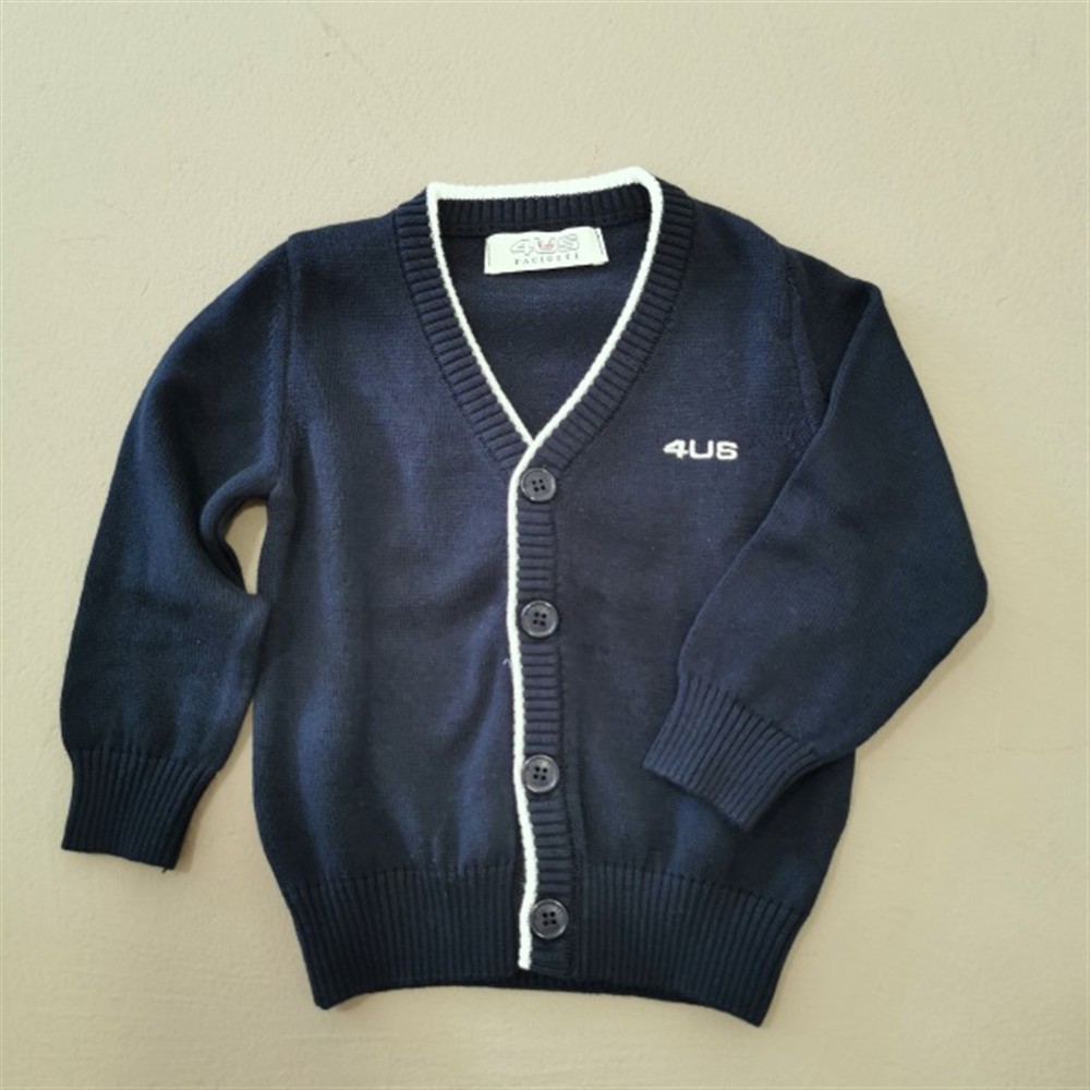 4US Paciotti Cardigan blu con logo bianco ricamato - immagine 2