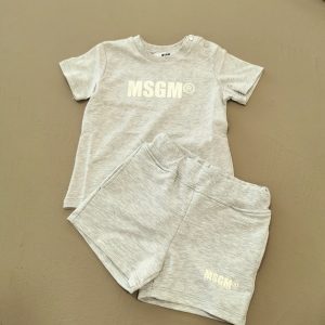 MSGM Completo T-shirt e pantaloncino grigio melange