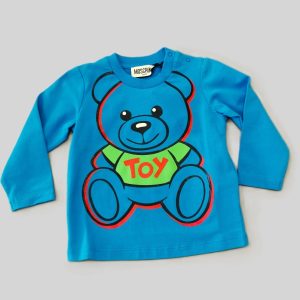 Moschino T-shirt Toy blu elettrico e orsetto multicolor