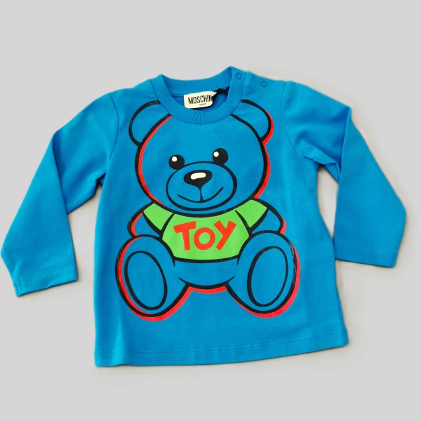 Moschino T-shirt Toy blu elettrico e orsetto multicolor
