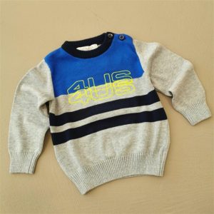 4US Paciotti Maglioncino in cotone, grigio con logo giallo fluo