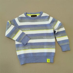 Trussardi Maglioncino a righe lilla e fluo