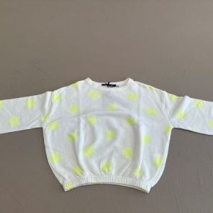 AVentiquattrore felpa girocollo con stelle giallo fluo