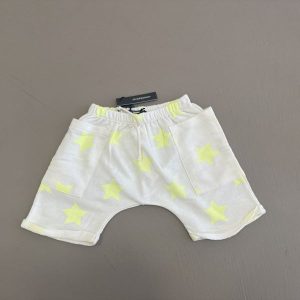AVentiquattrore pantaloncino bianco con stampa giallo fluo