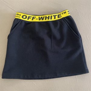 off-White gonna nera con elastico in vita