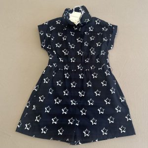 Monnalisa Tutina nera con stelle bianche