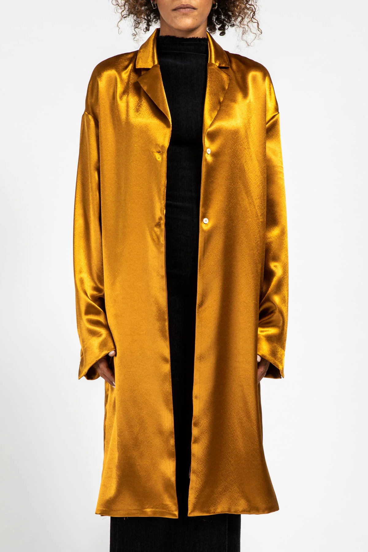 Abito Art259 Design in satin bronzo 10023