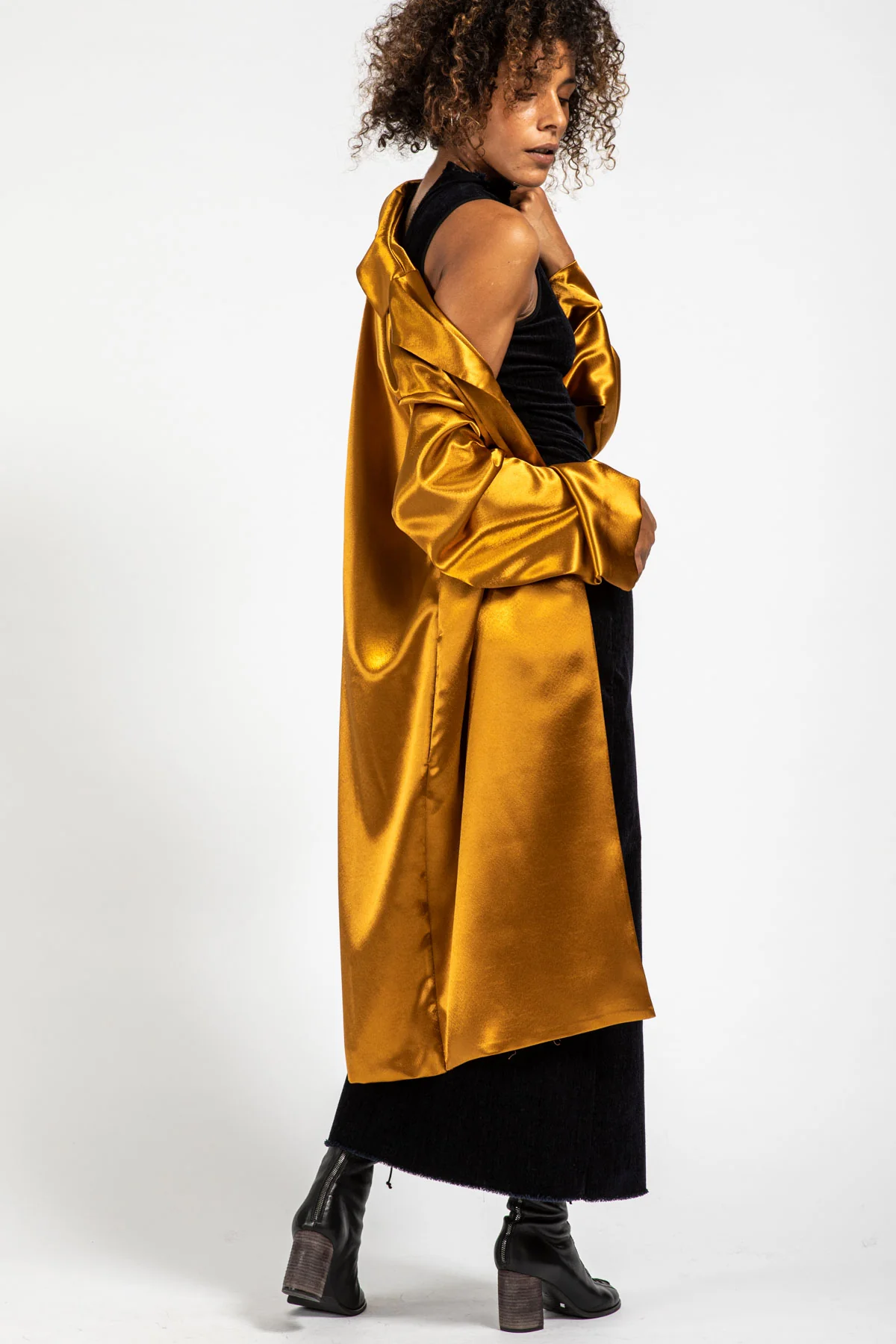 Abito Art259 Design in satin bronzo 10023 - immagine 5