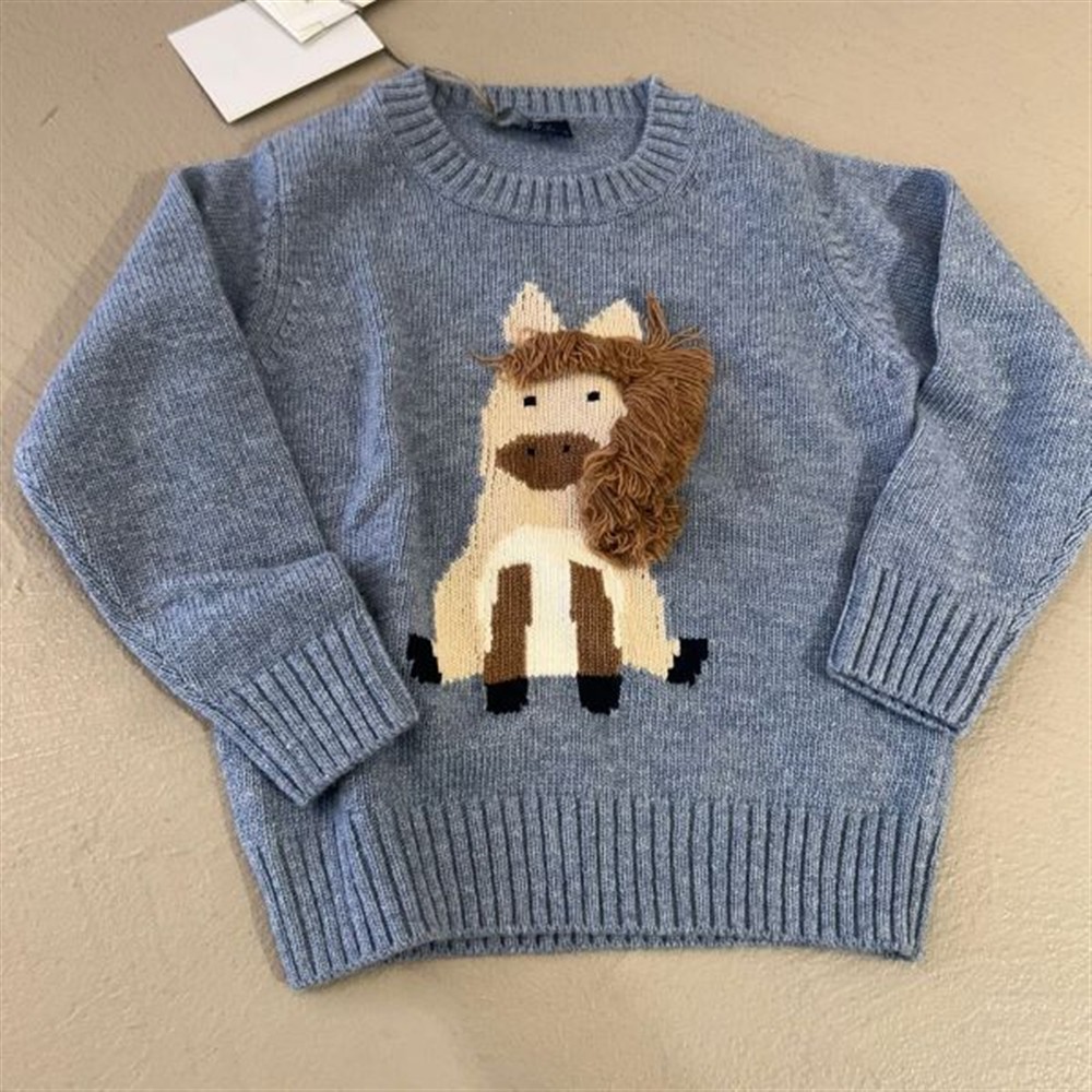 il Gufo maglia tricot azzurra