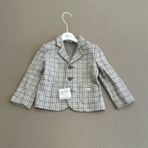 giacca neonato quadro beige