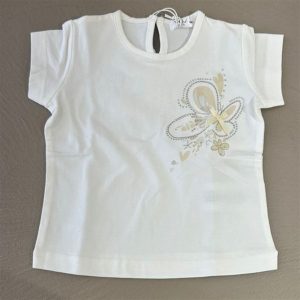 yclu t-shirt bianca e beige