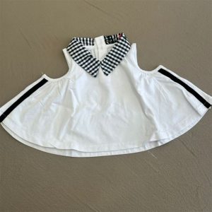 fun&fun top con colletto a quadri