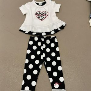 guess completo t-shirt e leggings a pois