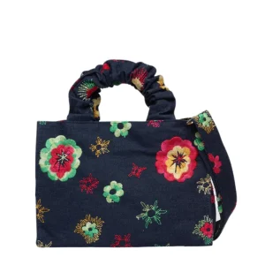 Borsa a mano La Milanesa in denim con ricami COSMOPOLITAN