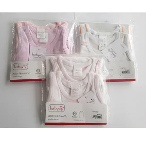 Set 4 Body neonato Babyvip spalla larga 100% cotone colori assortiti