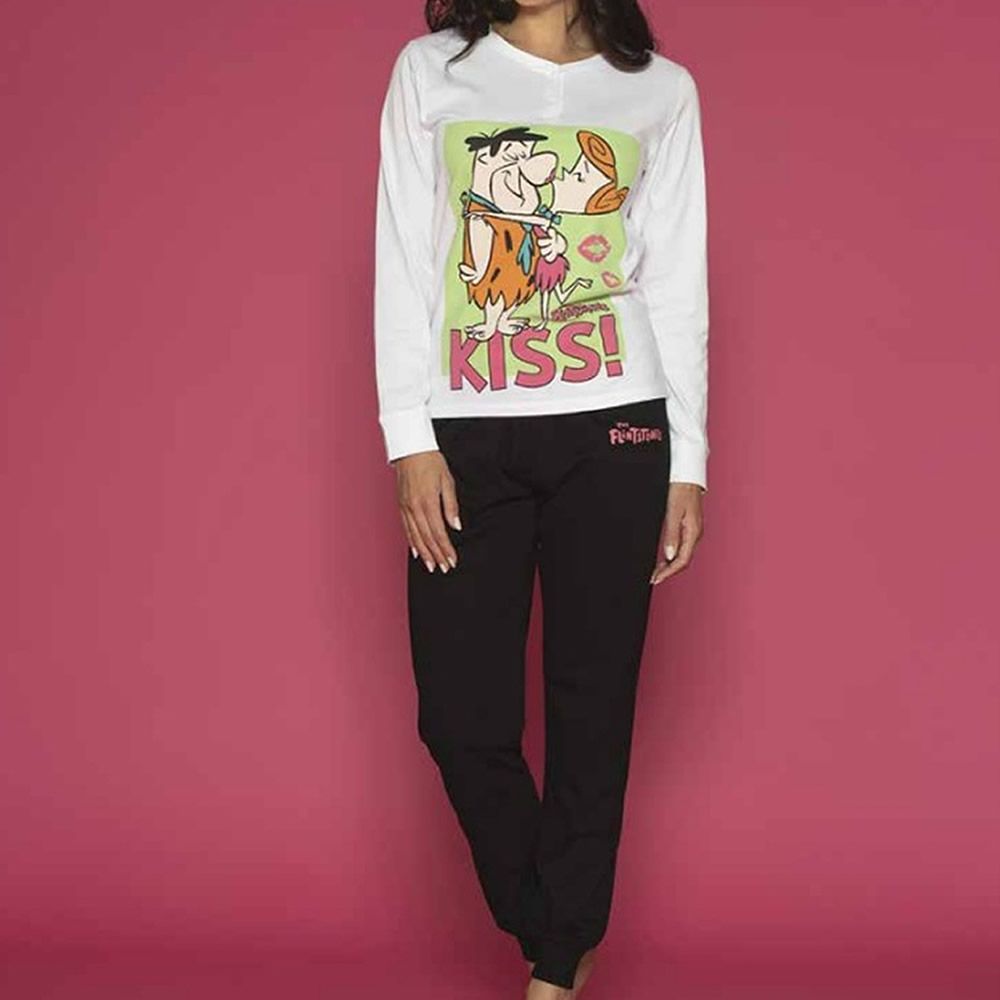 Pigiama donna marca Sabor serie “The Flintstones” a maniche lunghe in puro cotone - immagine 5