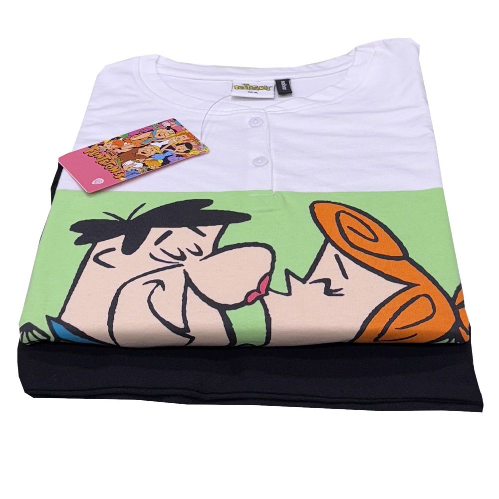 Pigiama donna marca Sabor serie “The Flintstones” a maniche lunghe in puro cotone - immagine 6