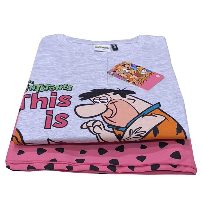 Pigiama donna marca Sabor serie “The Flintstones” a maniche lunghe in puro cotone - immagine 7