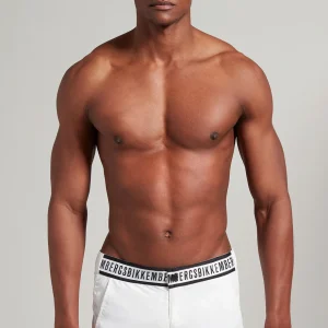 Costume uomo a pantaloncino marca Bikkembergs serie Tape con bottone in colore Bianco taglia L
