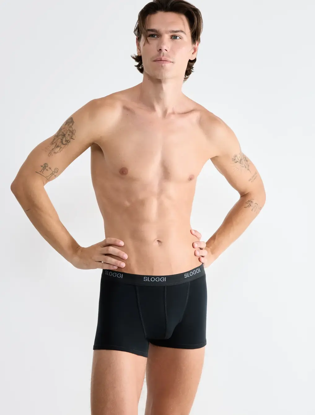 Boxer uomo marca Sloggi modello Short Basic in cotone elasticizzato in confezione da 2 pezzi - immagine 8