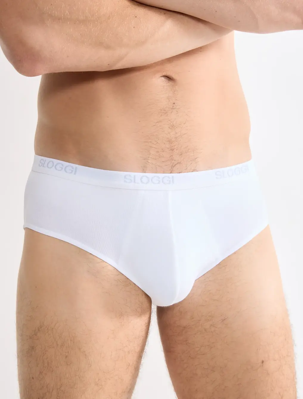 Slip uomo marca Sloggi modello Midi Basic in cotone elasticizzato in confezione da 2 pezzi