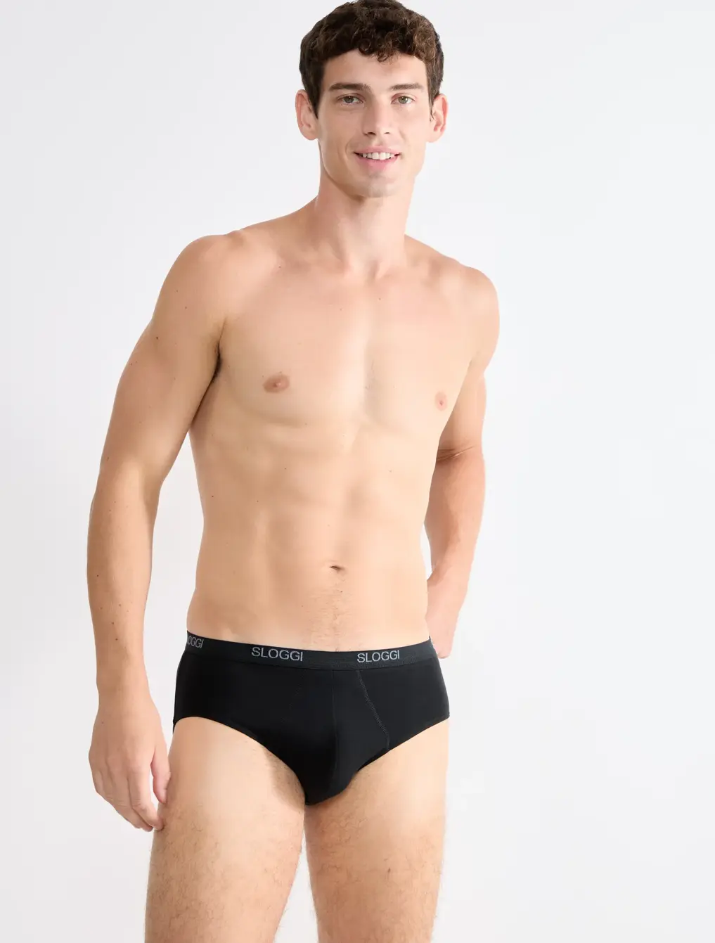 Slip uomo marca Sloggi modello Midi Basic in cotone elasticizzato in confezione da 2 pezzi - immagine 7