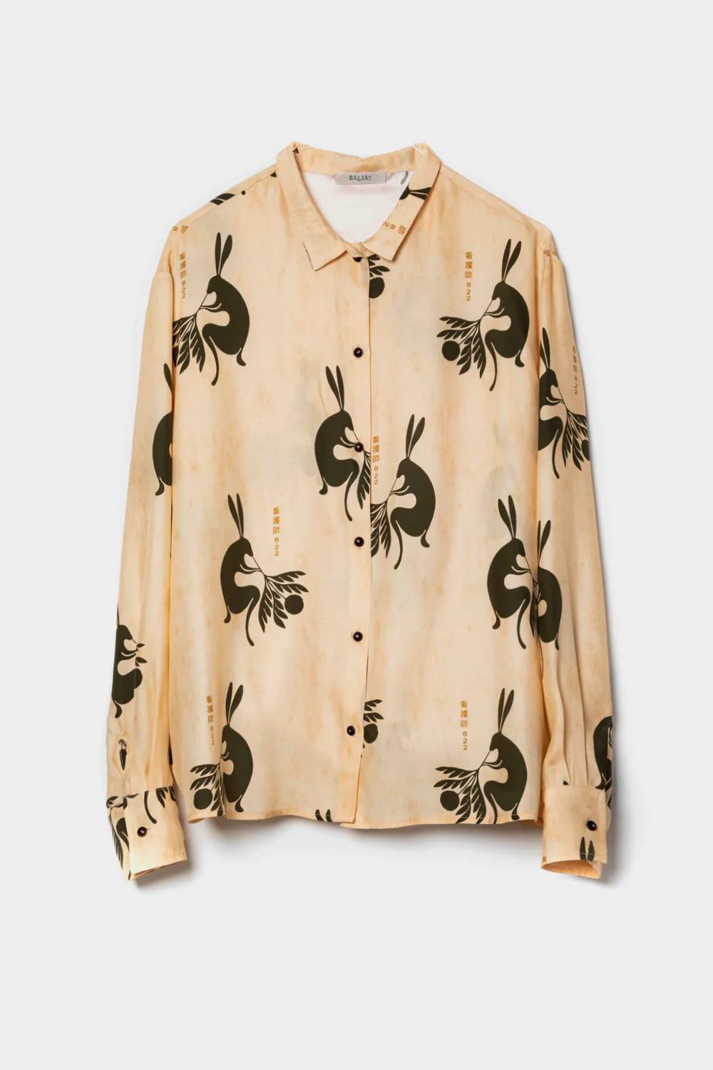 Blusa Balia in seta beige verde B09ST114